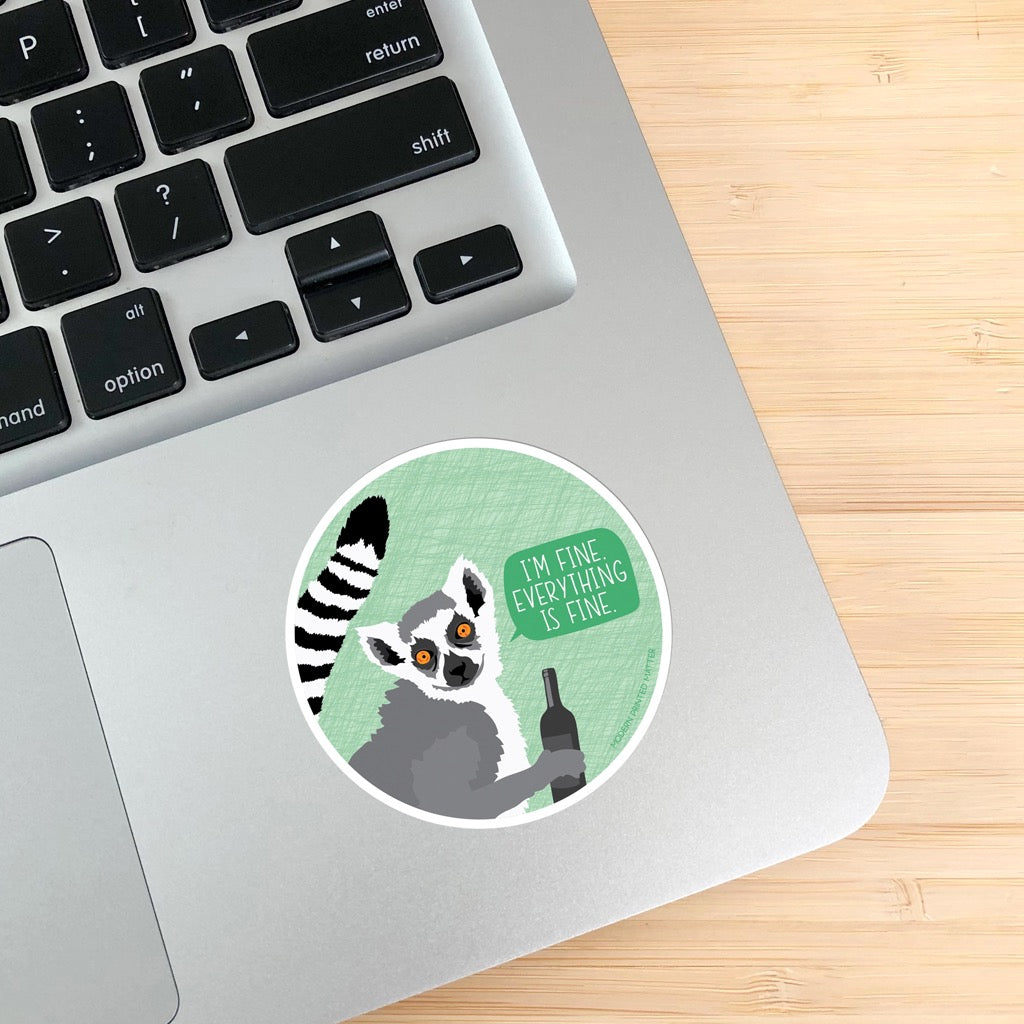Im Fine Lemur Sticker Lifestyle