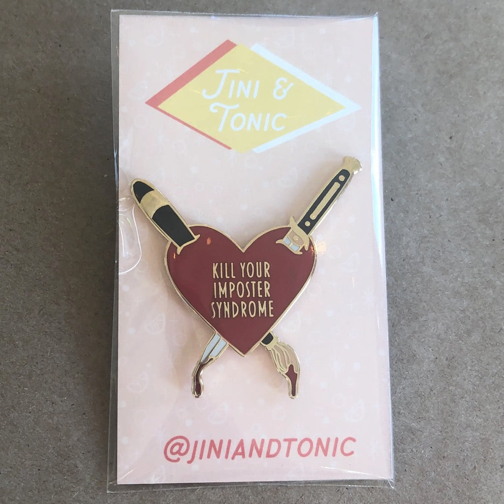 Imposter Syndrome Enamel Pin Packaging