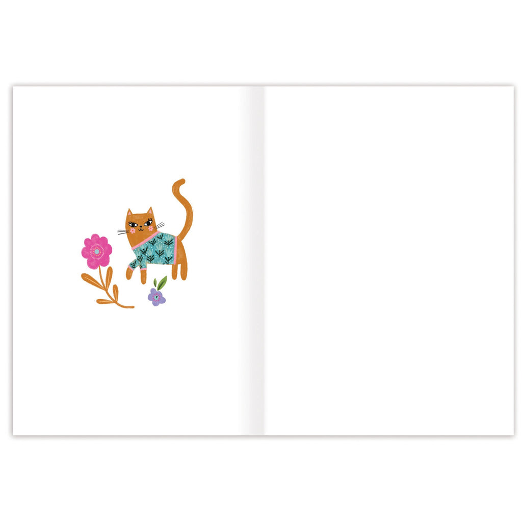 Inside of Colorful Cats Blank Card.