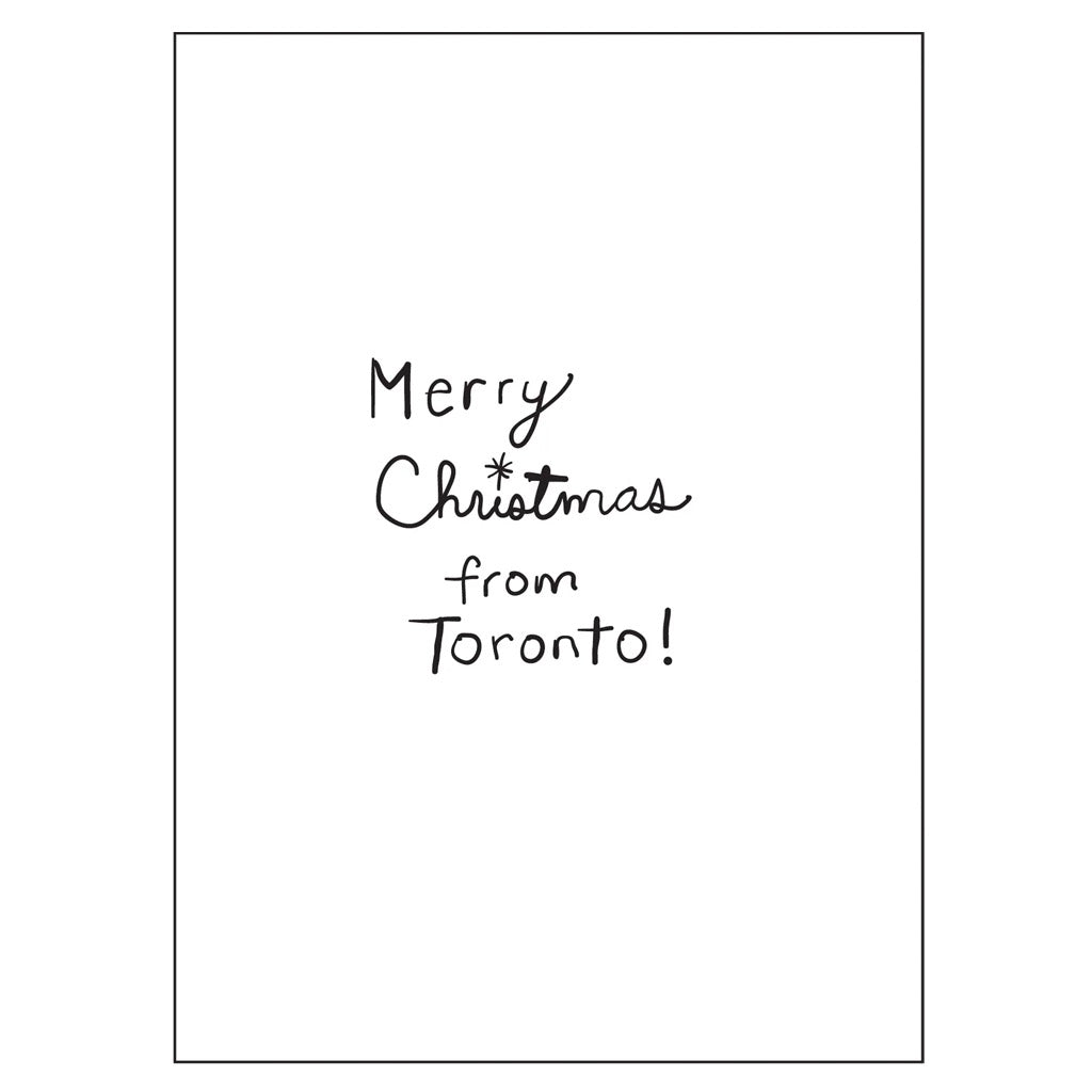 Inside of New Toronto Streetcar Christmas Card.