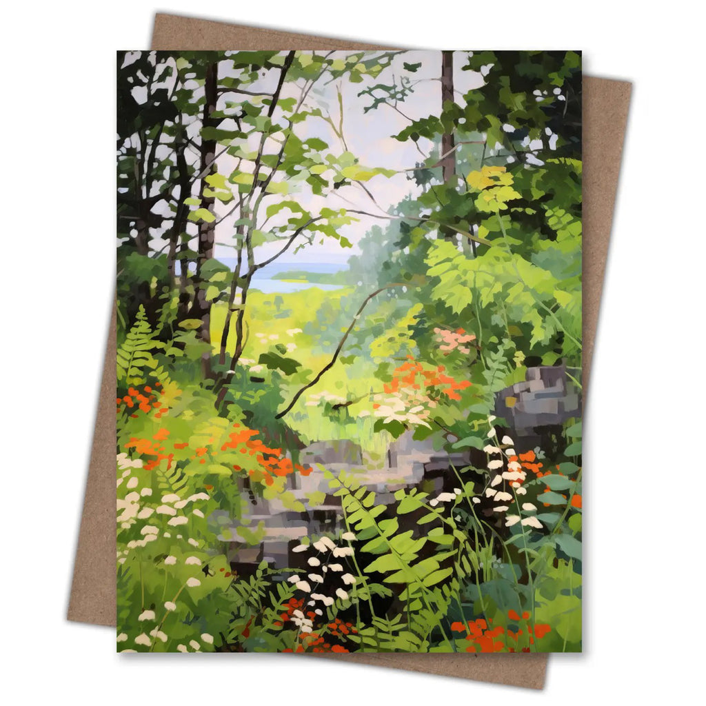 Into the Forest Clearing Greeting Card.