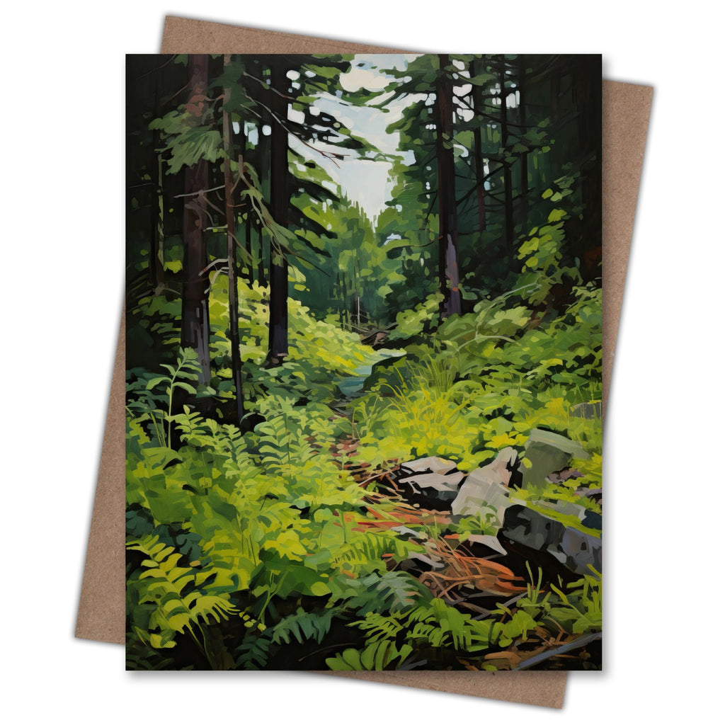 Into the Forest Trail Blank Greeting Card.