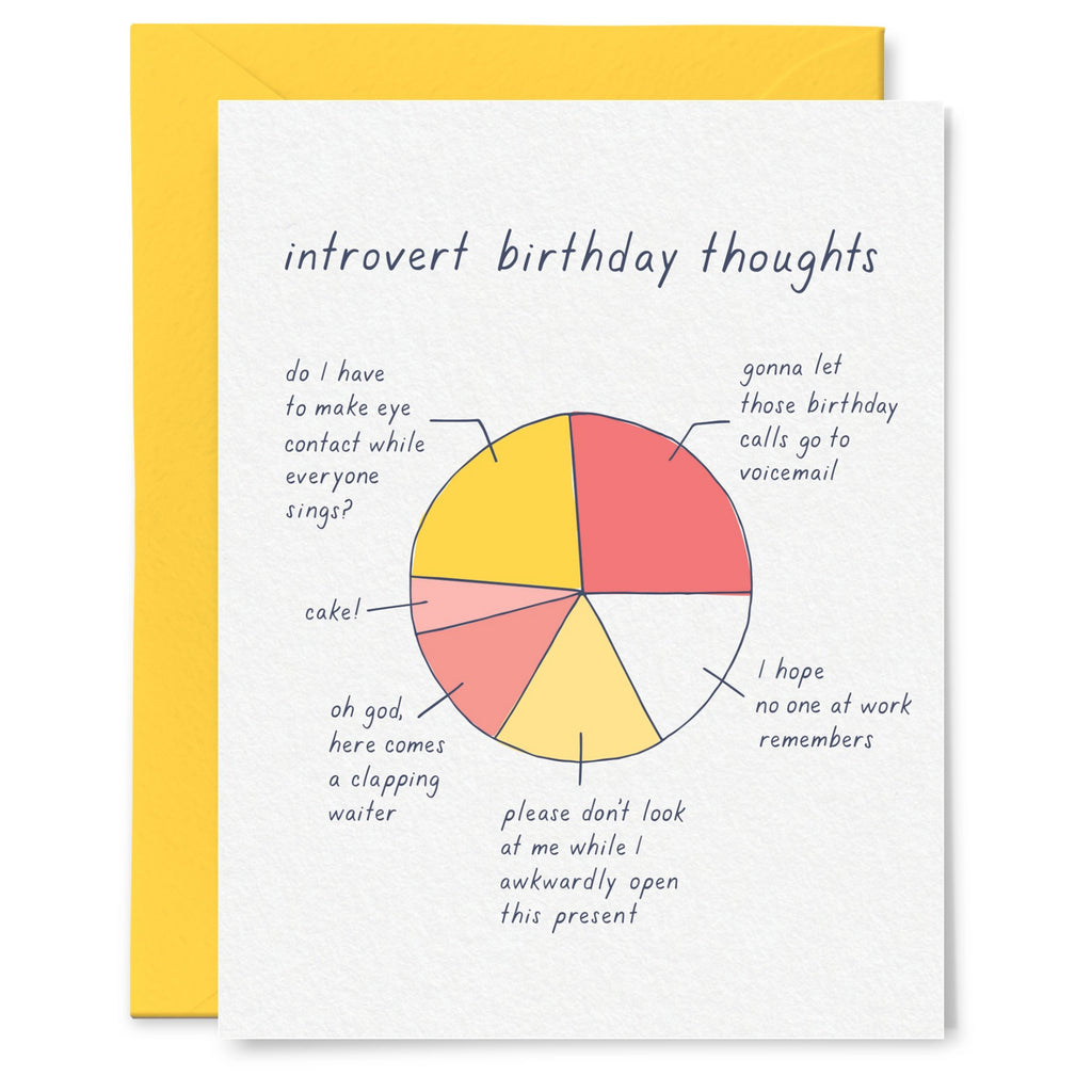 Introvert Birthday Thoughts Chart Card