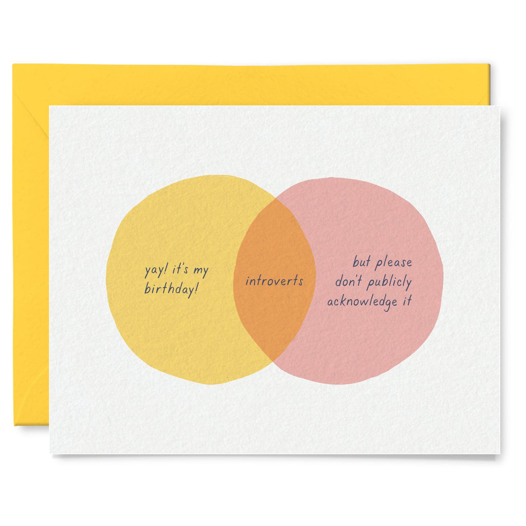 Introvert Venn Diagram Birthday Card