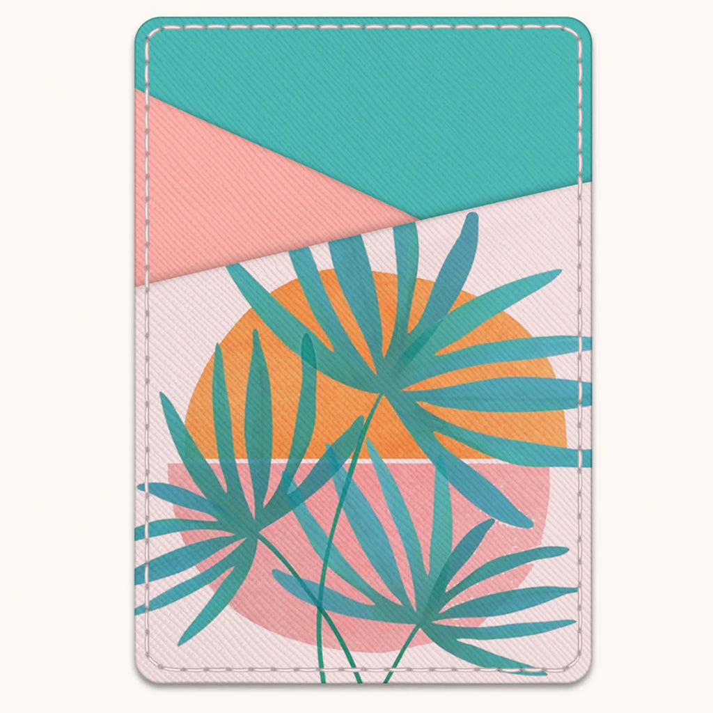 Island Sunset Stick-On Cell Phone Wallet.