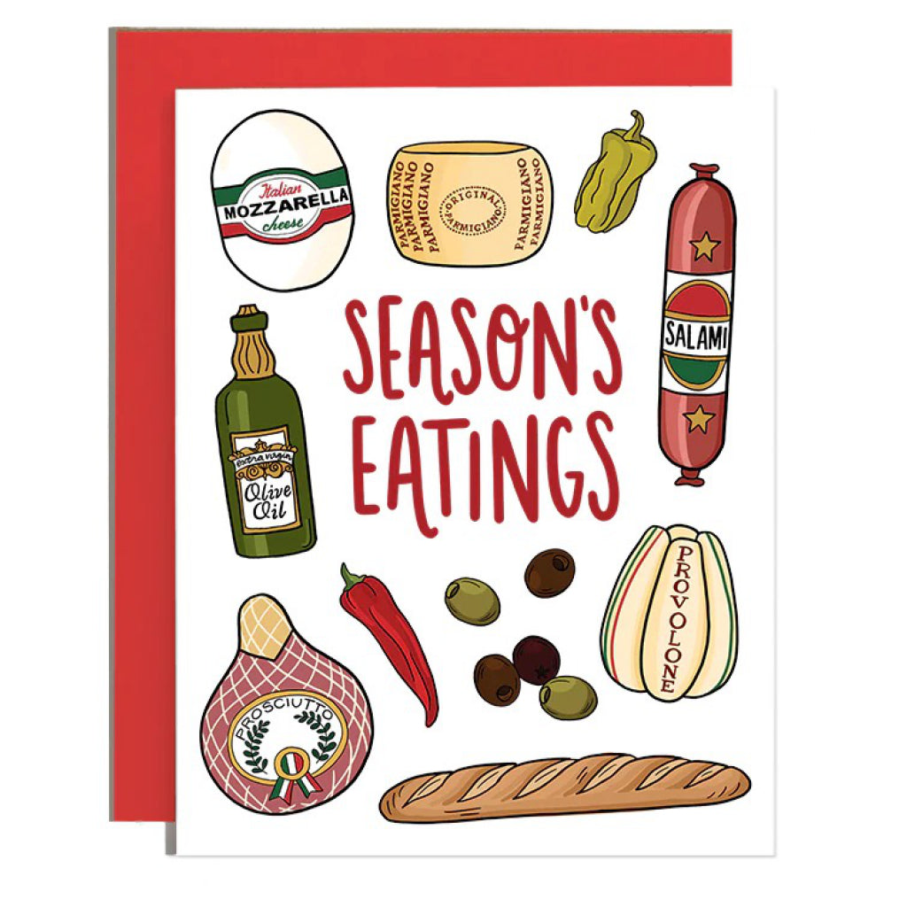 Italian Meat & Cheeses Holiday Card.