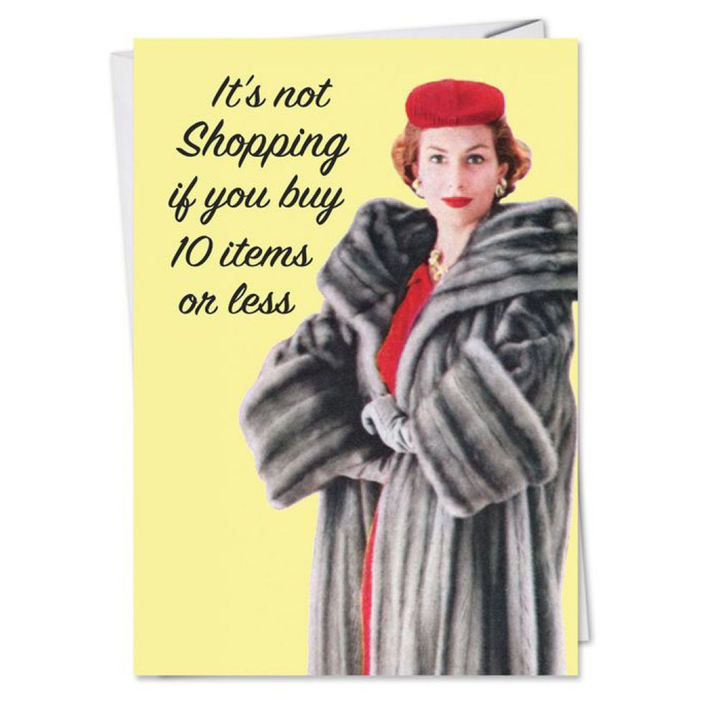 View of It's Not Shopping Birthday Card | Nobleworks – Outer Layer
