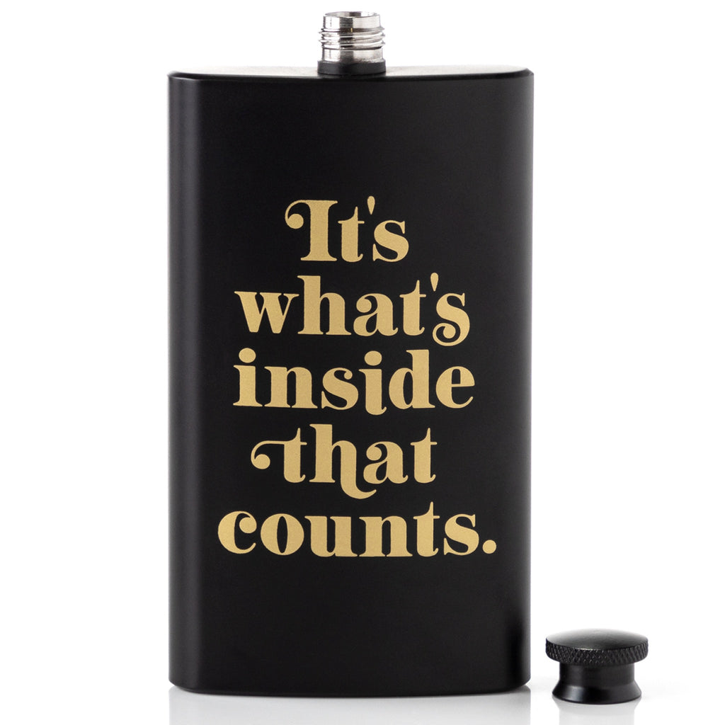 It's What's Inside That Counts Pocket Flask.