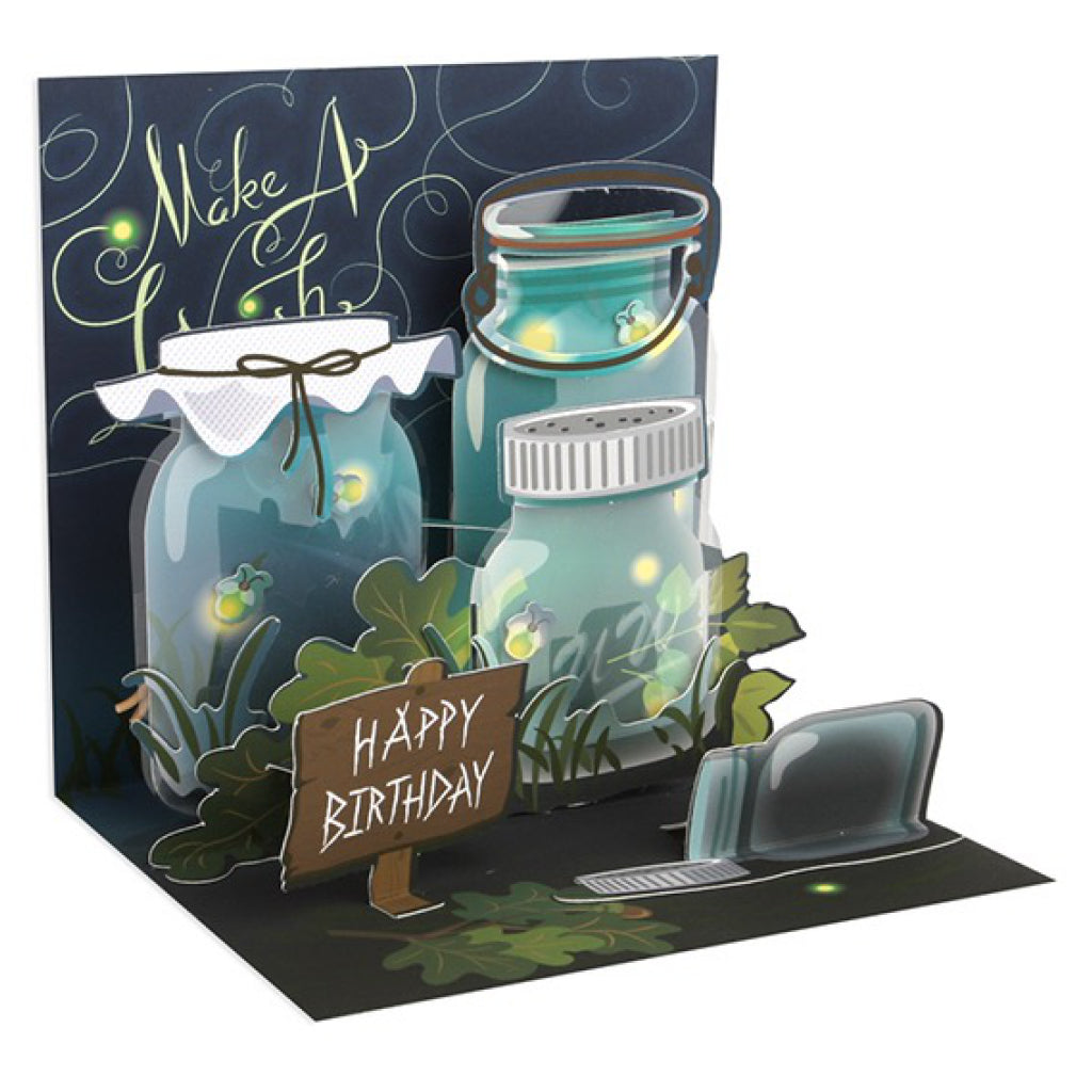 Jars With Fireflies Birthday Pop-Up Card