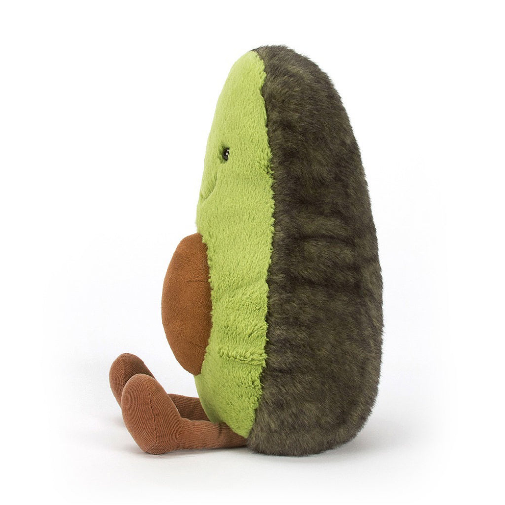 Jellycat Amuseable Avocado side view.