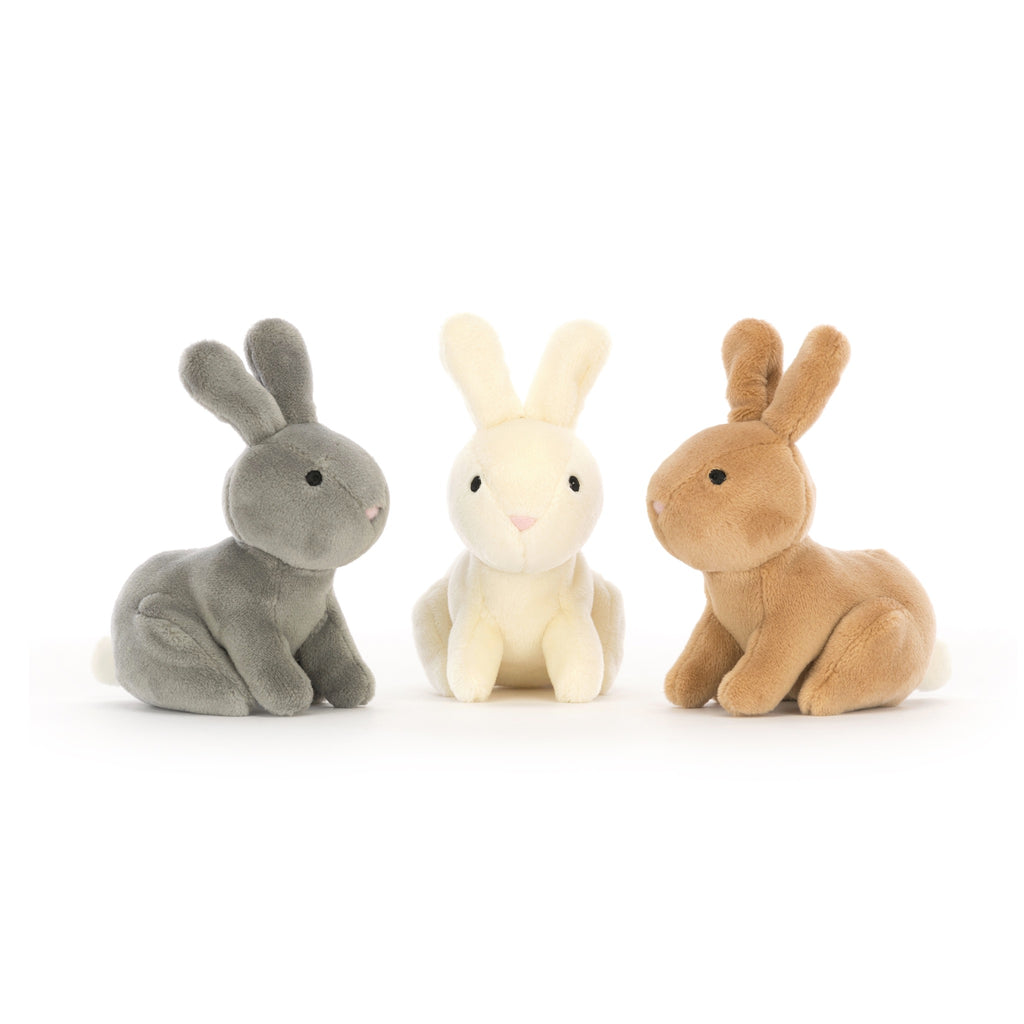 Jellycat Bunnies out of basket.