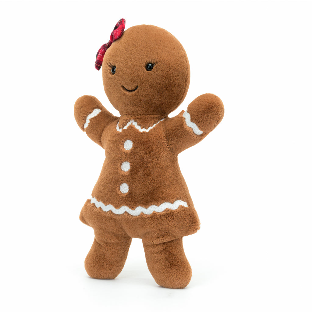 Jellycat Jolly Gingerbread Ruby Large angle view.