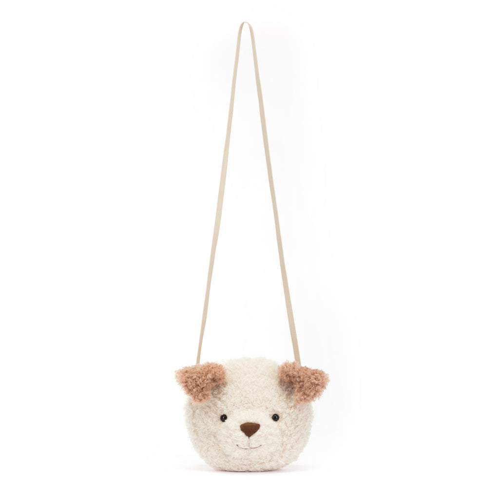 Jellycat Little Pup Bag with extended straps.