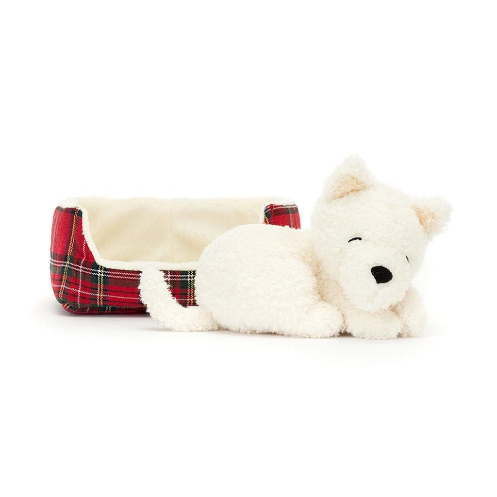 Jellycat Napping Nipper Westie out and about.