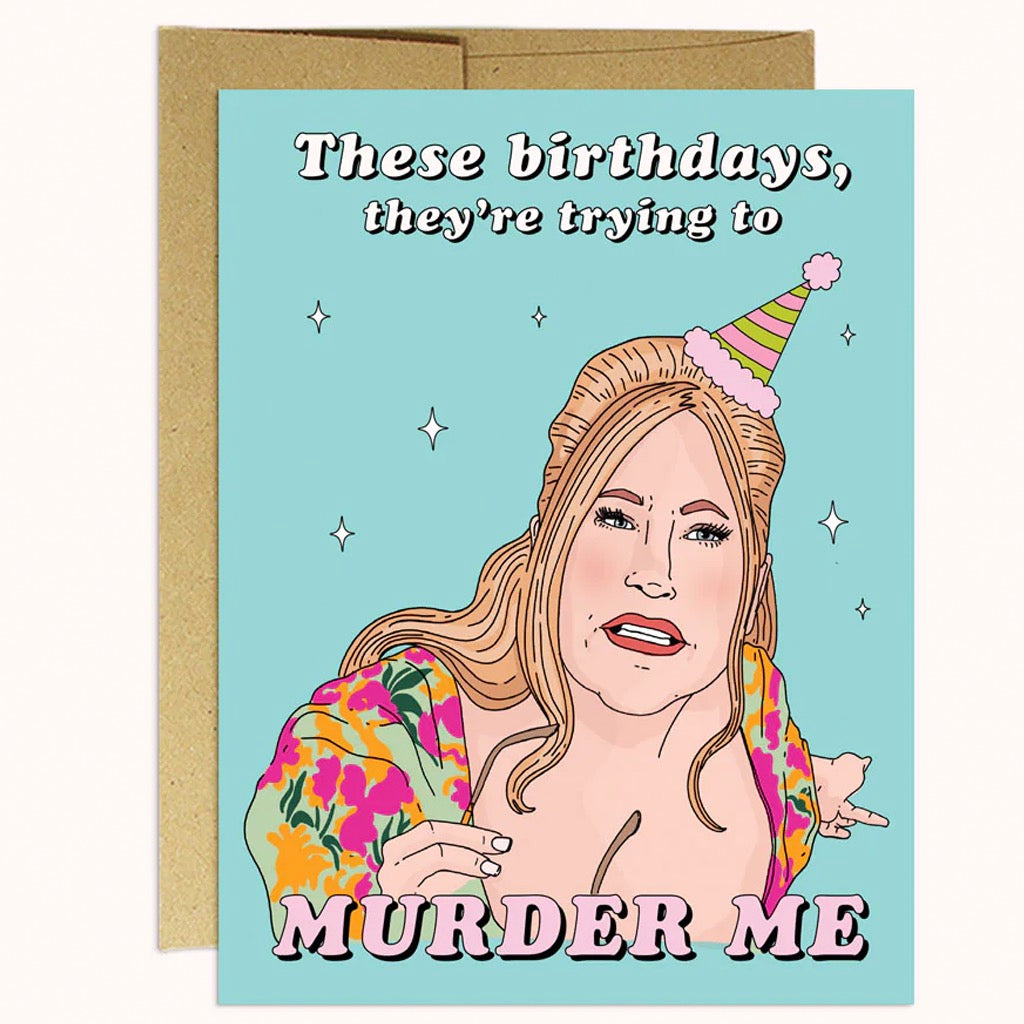 Jennifer Coolidge Murder Birthday Card.