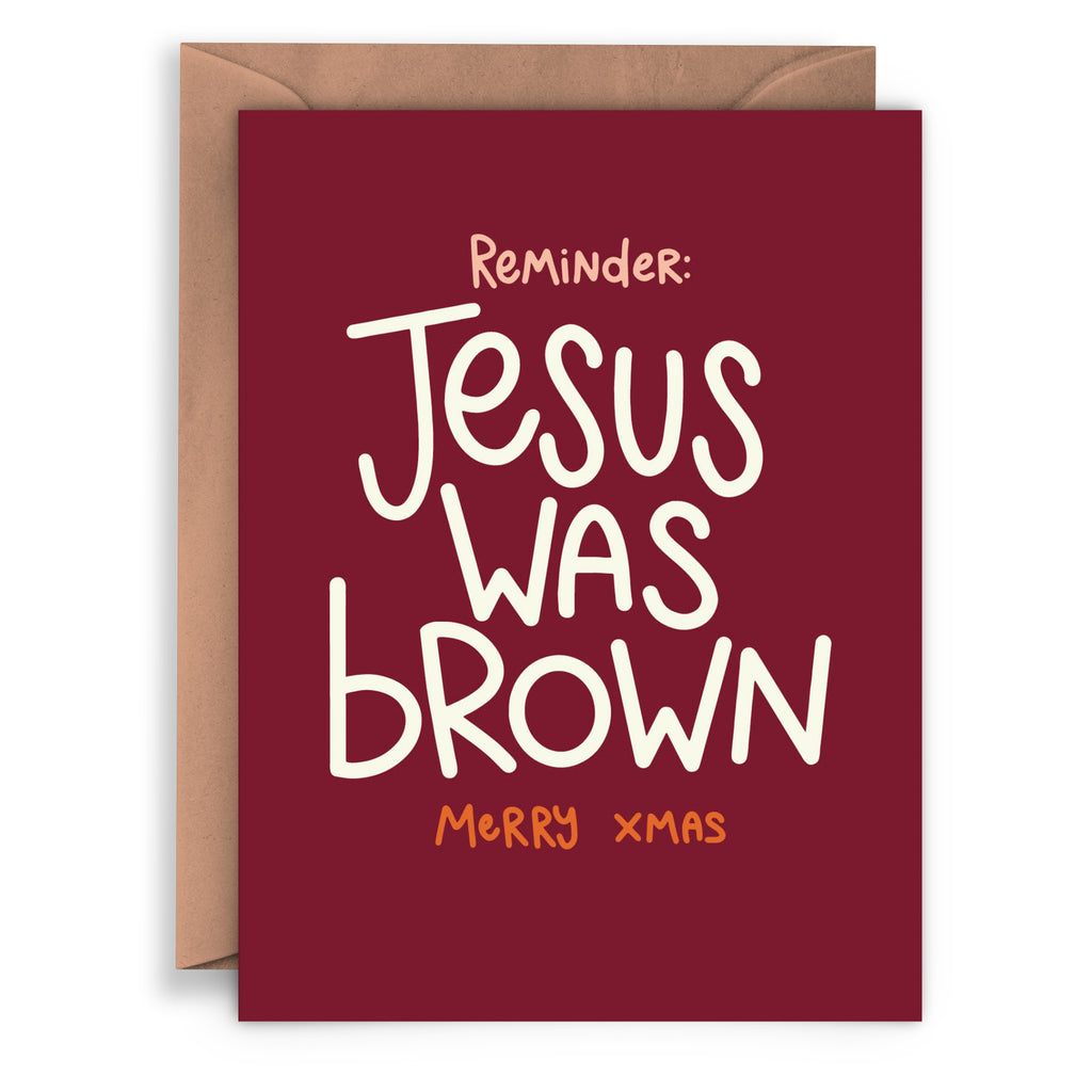Jesus Was Brown Christmas Card