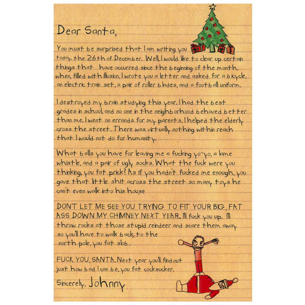 Johnnys Santa Letter Card