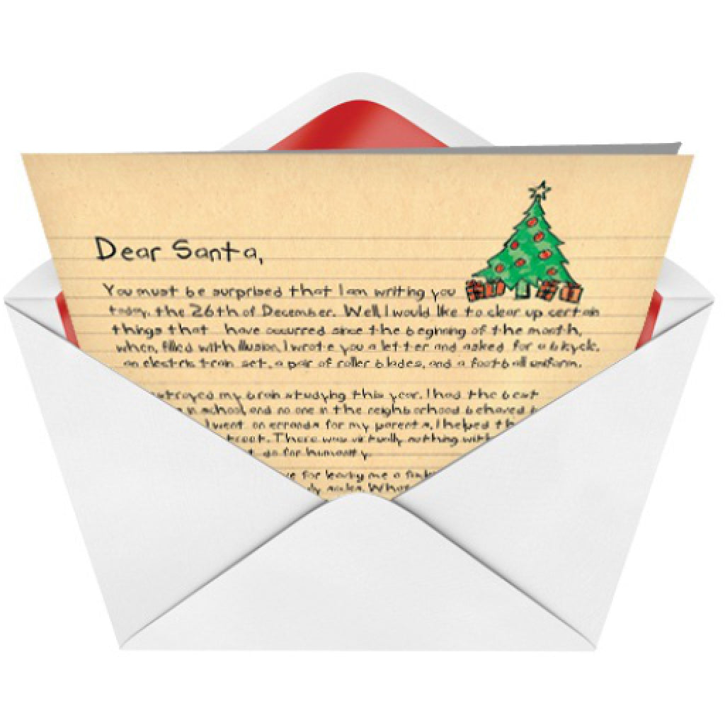 Johnnys Santa Letter Card envelope