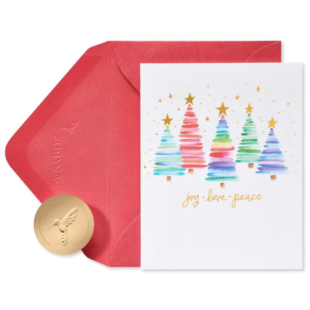 Joy Love Peace Boxed Holiday Cards.
