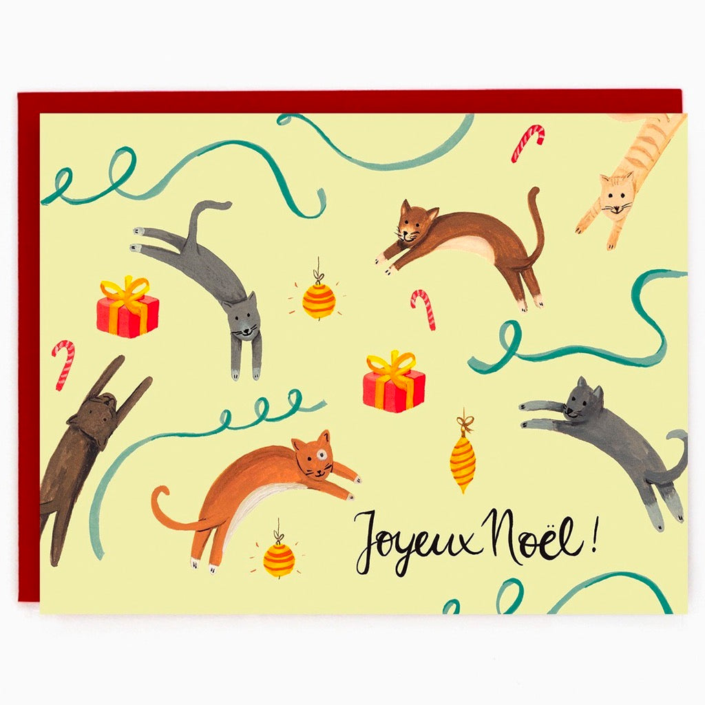 Joyeux Noel Holiday Cats Card