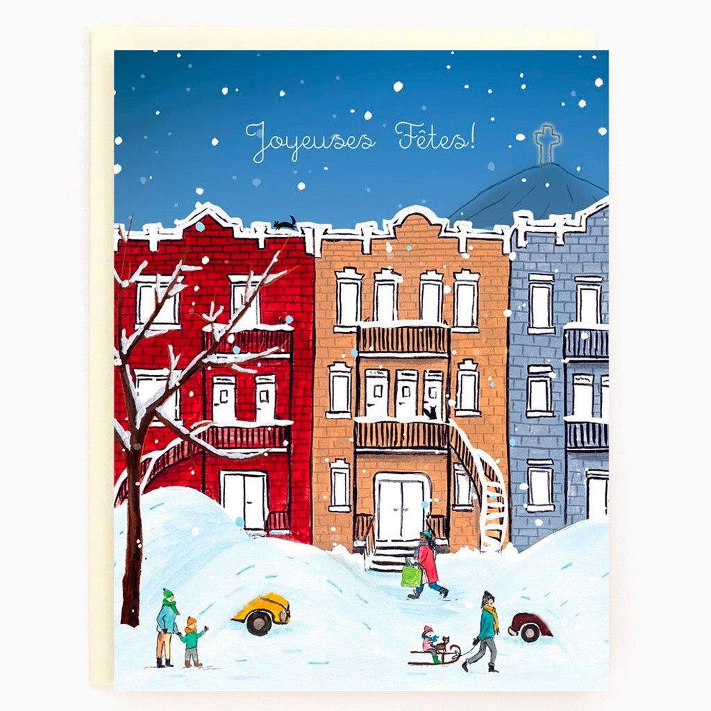 Joyeux Noel Row Houses Card