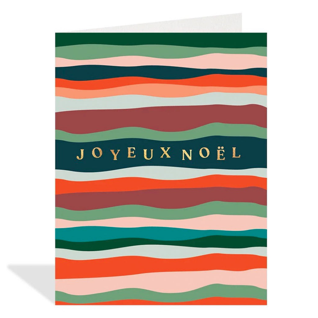 Joyeux Noel Wavy Stripes Holiday Card