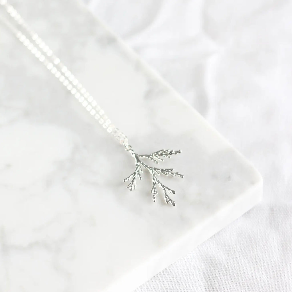 Juniper Branch Necklace silver.