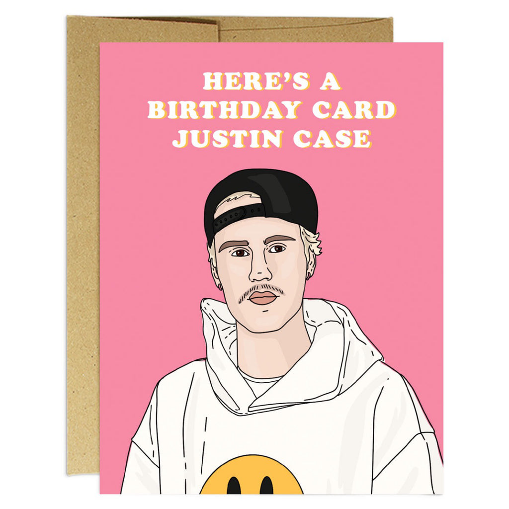 Justin Beiber Mustache Birthday Card