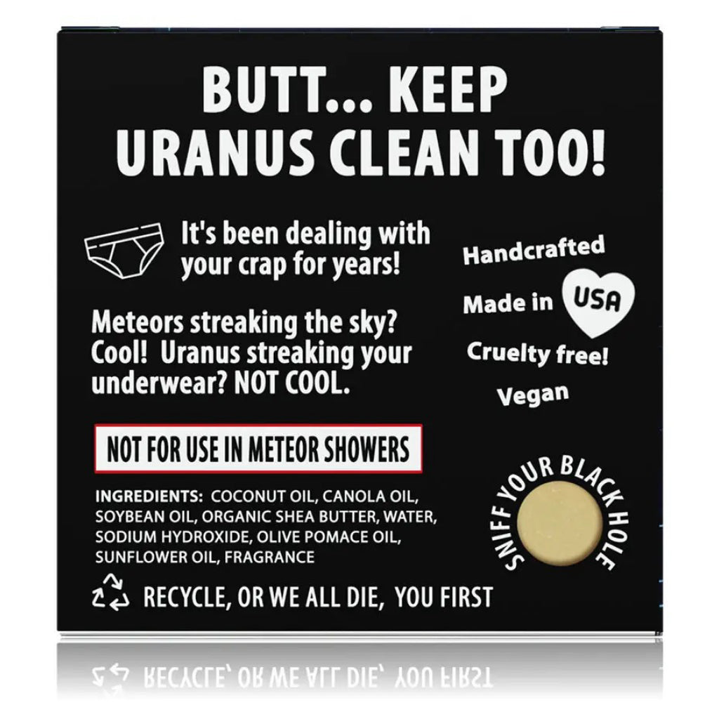 Keep Earth Clean. It Isn't Uranus Soap back view.