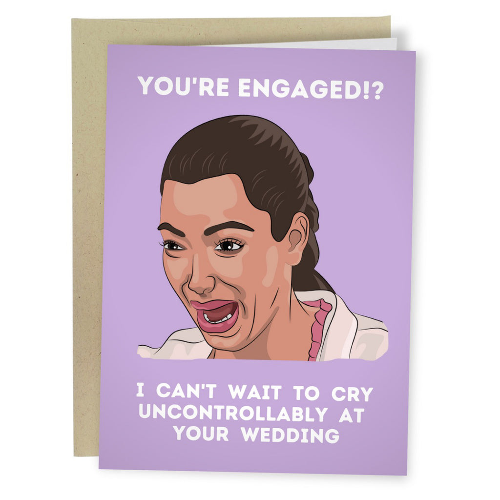 Kim Kardashian Crying Engagement Card