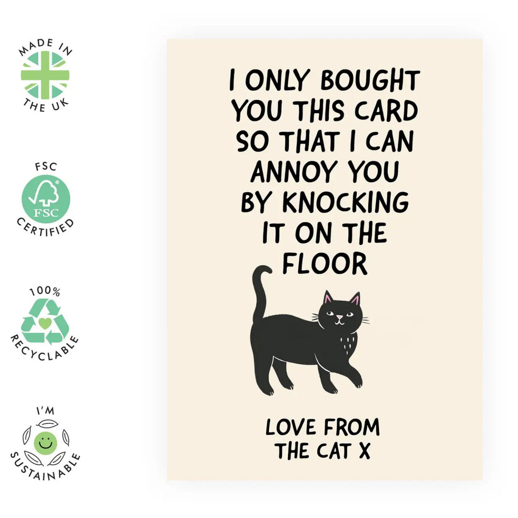 Knock On The Floor Cat Card specs.
