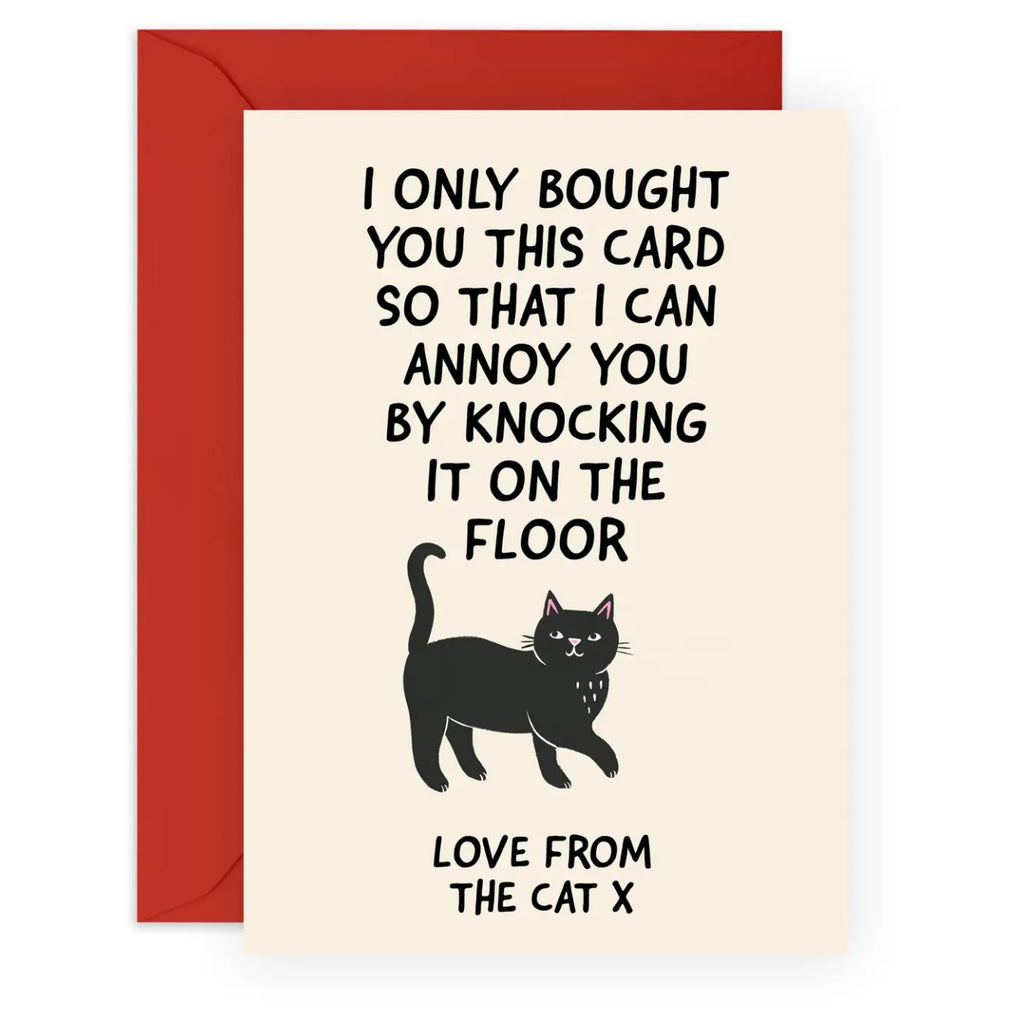 Knock On The Floor Cat Card.