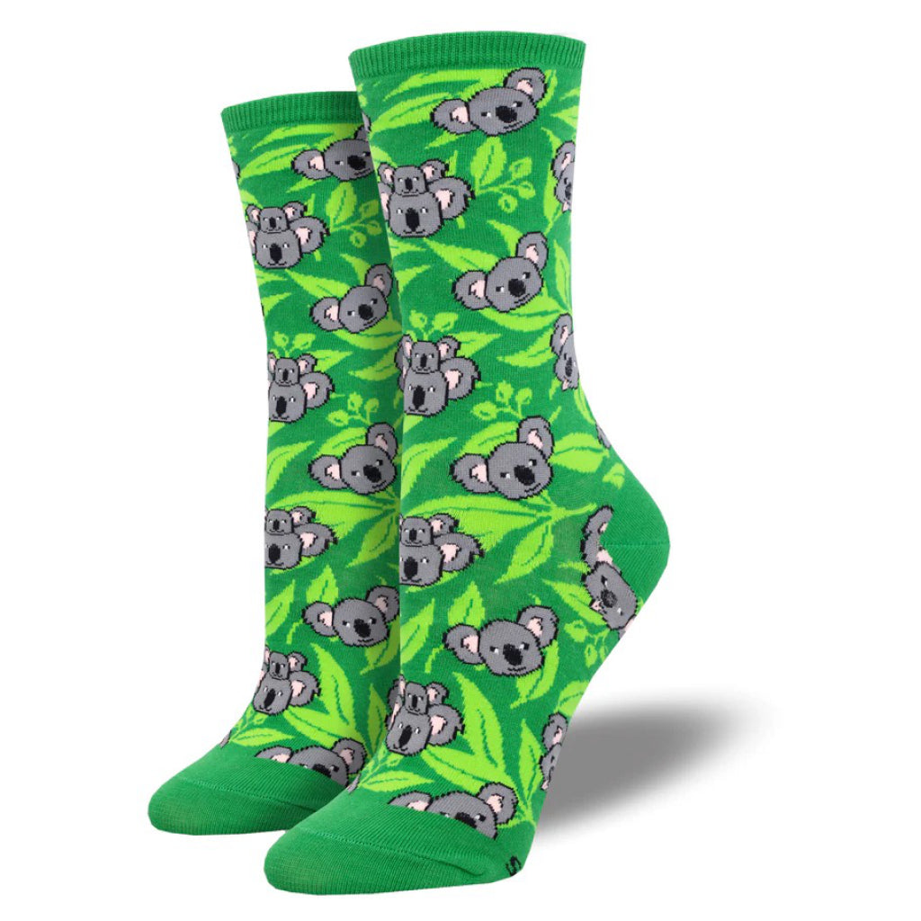 Koala Face Socks Green.