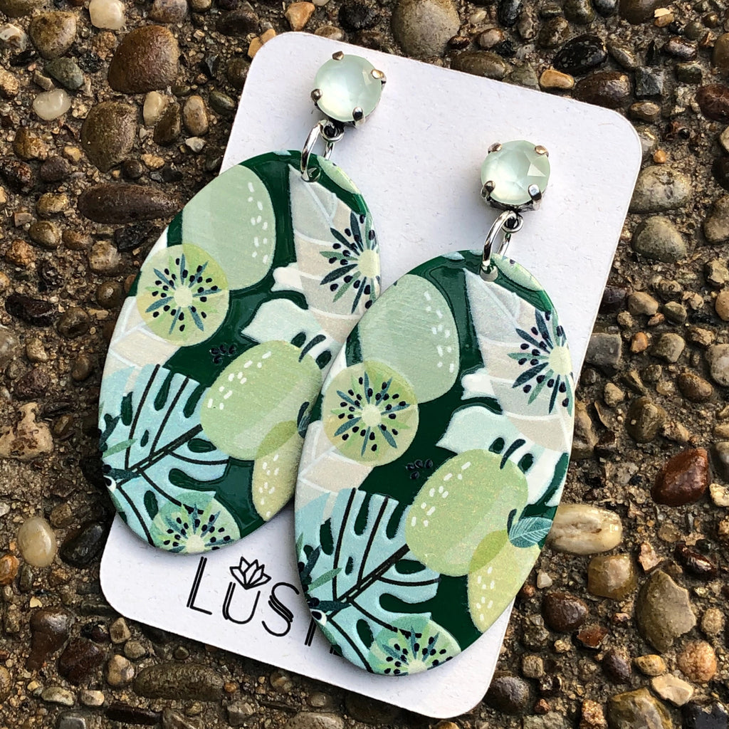 Large Tropical Oval Earrings