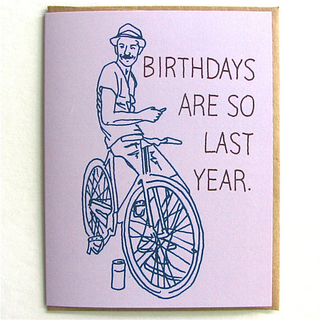 Last Year Hipster Birthday Card