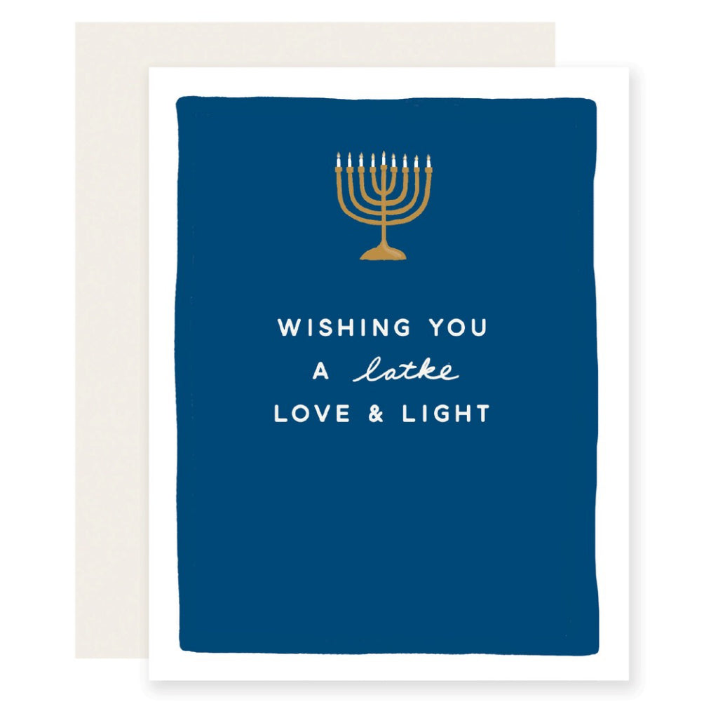 Latke Love  Light Hanukkah Card