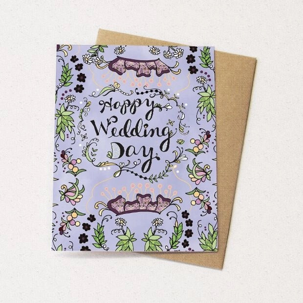 Lavender Happy Wedding Day Card