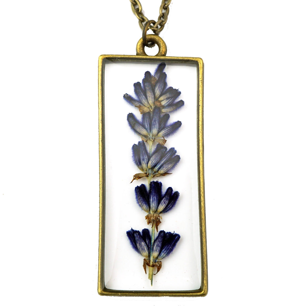 Lavender Pendant Necklace close up.