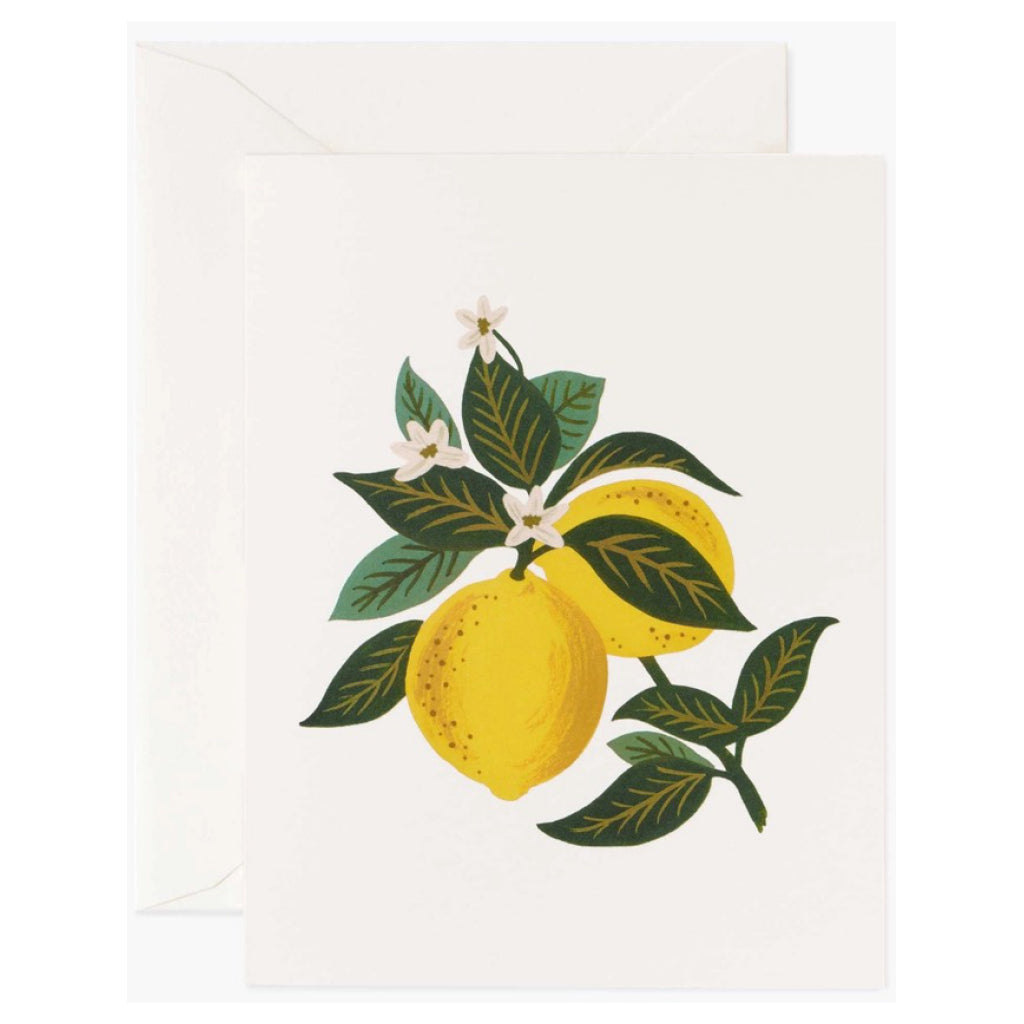 Lemon Bluecard Lemon Blossom Card | Rifle Paper Co. – Outer Layer