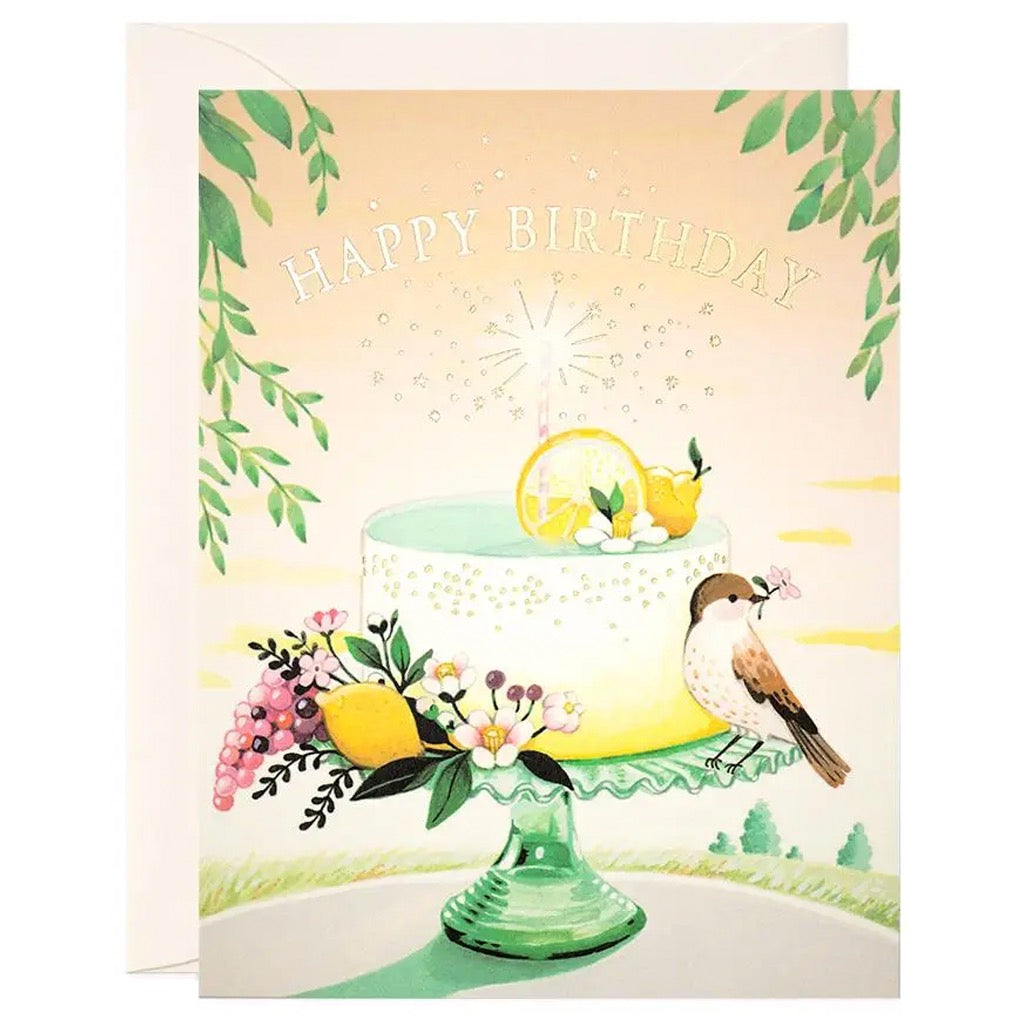 Lemon Cake Birthday Card.