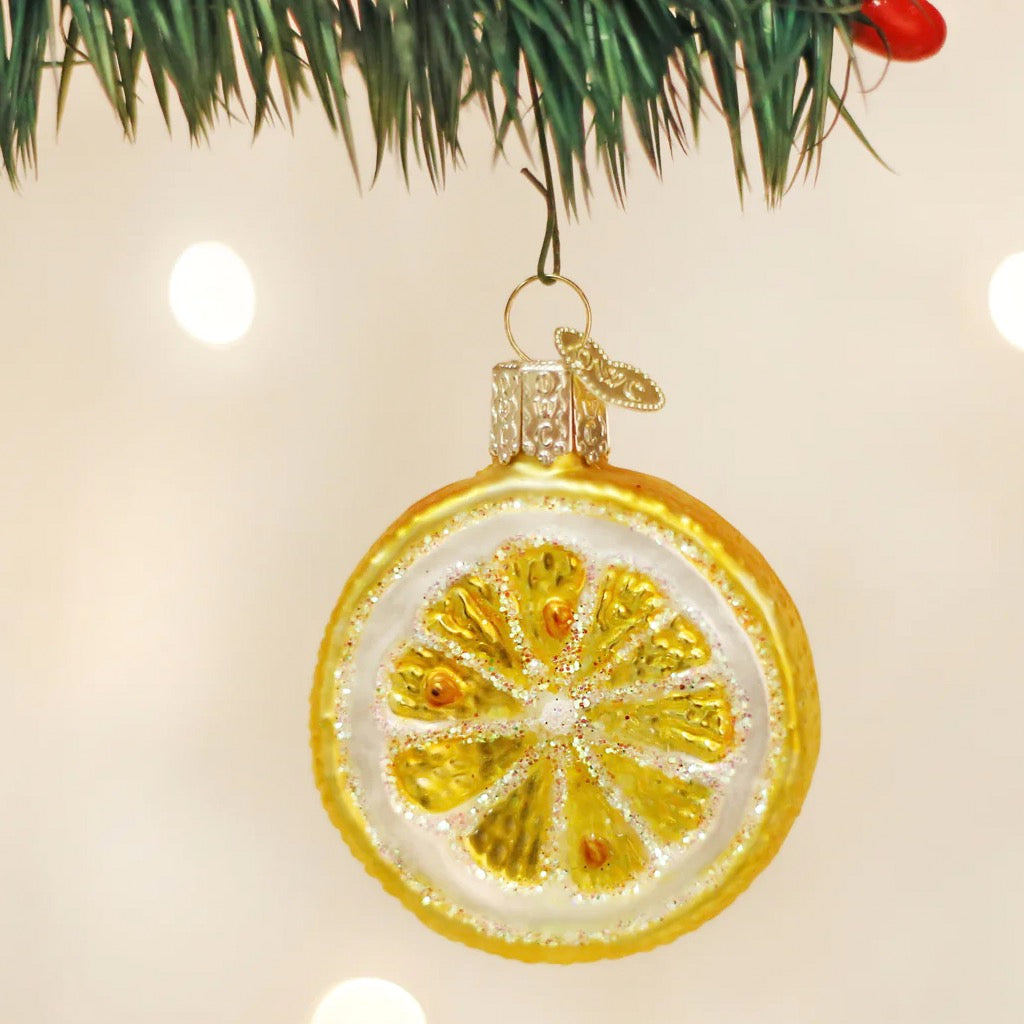 Lemon Slice Ornament in tree.