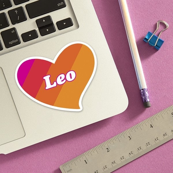 Leo Heart Sticker Lifestyle