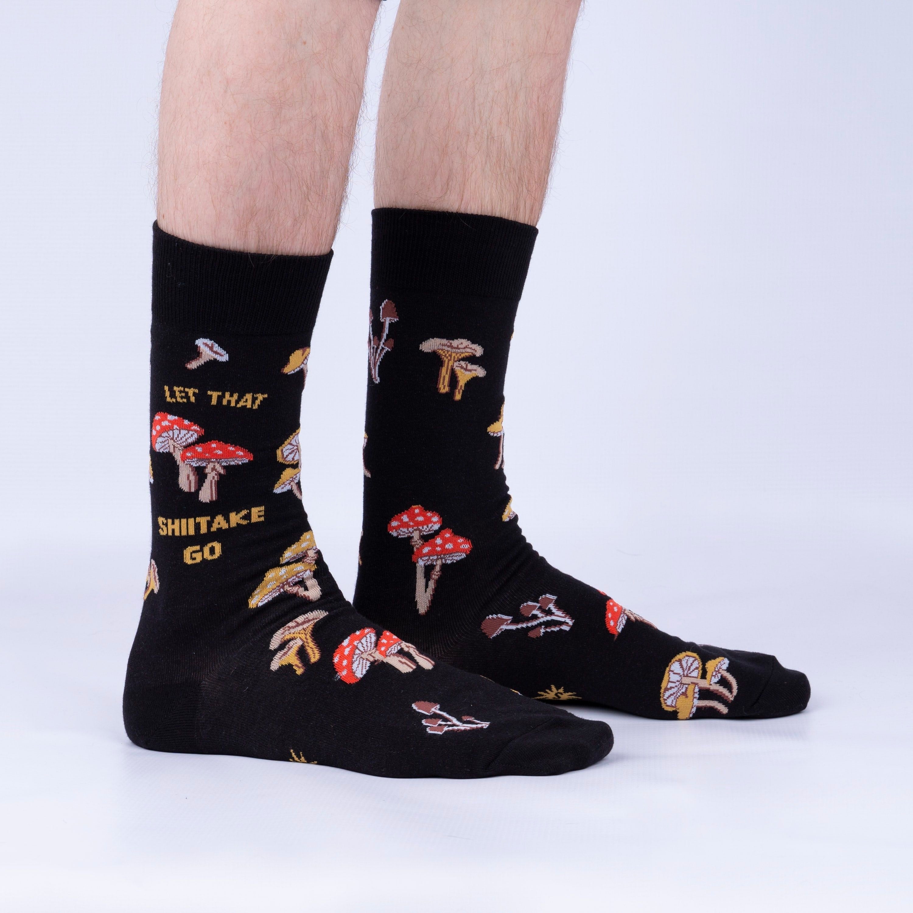 Task. Let Socks Let That Shiitake Go Men's Crew Socks | Sock It To Me – Outer Layer