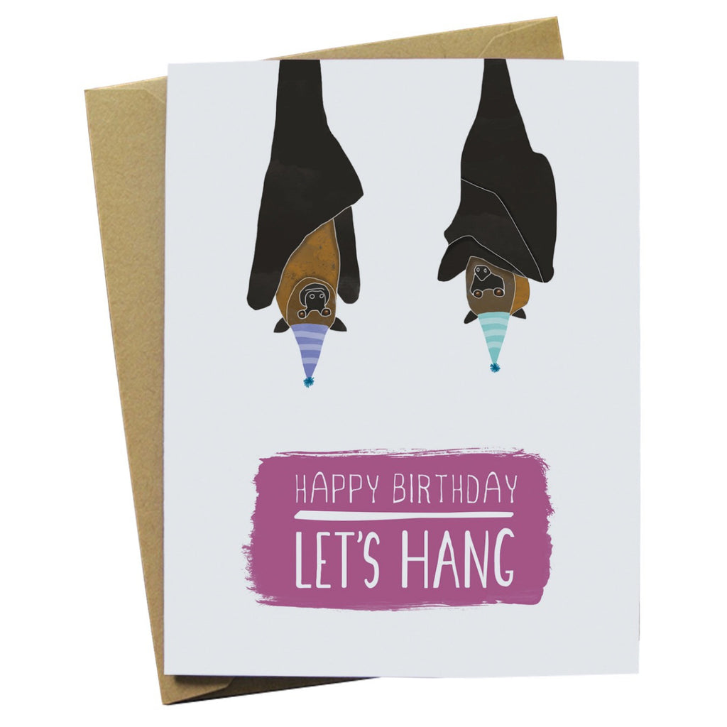 Lets Hang Bats Birthday Card