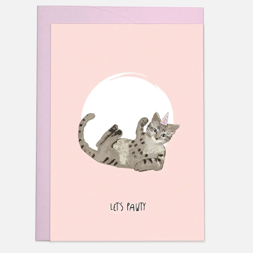 Let's Pawty Kitten Card.