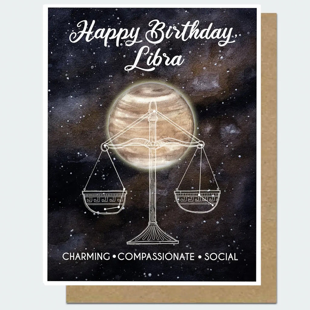 Libra Astrology Birthday Card.
