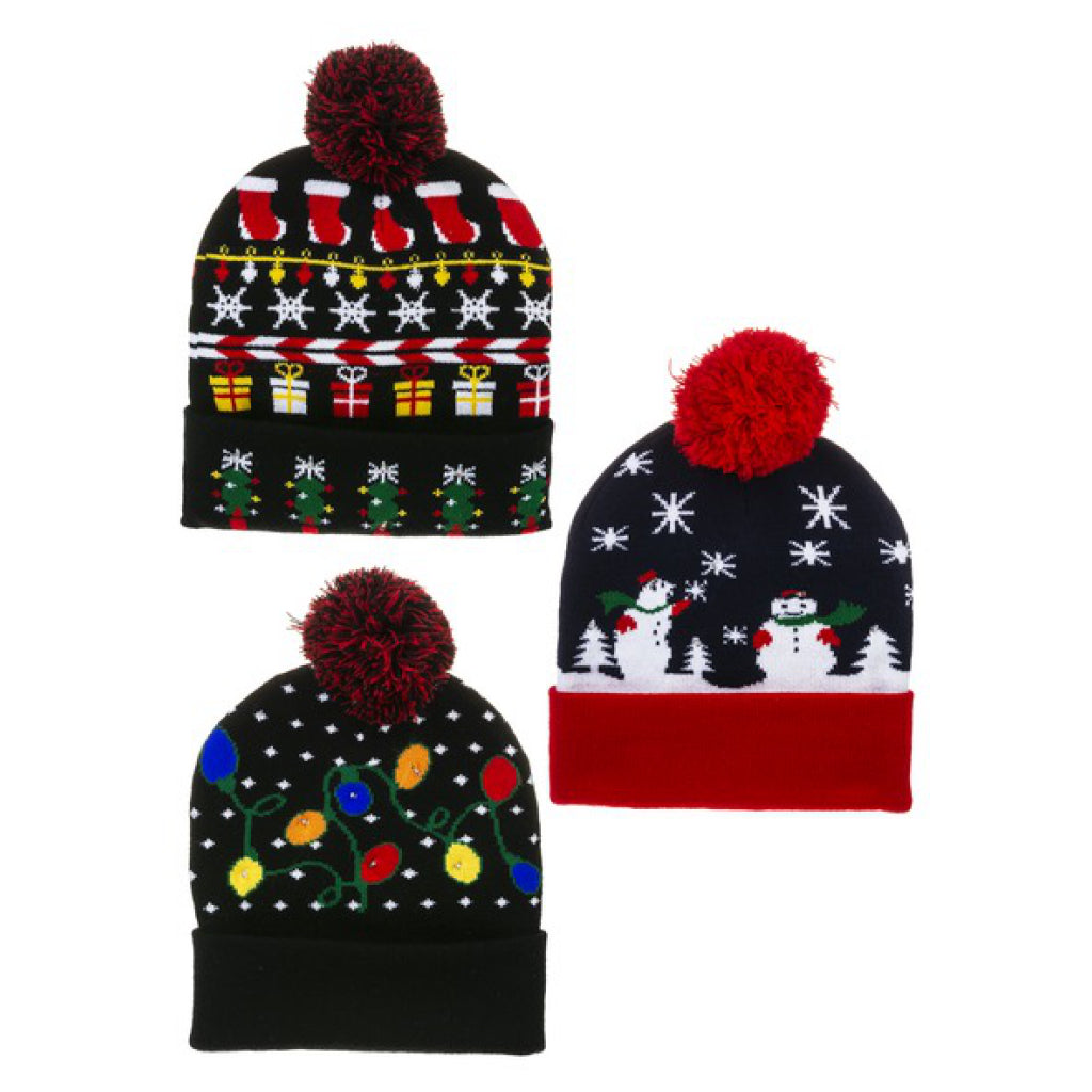 Light Up Knit Christmas Cap.