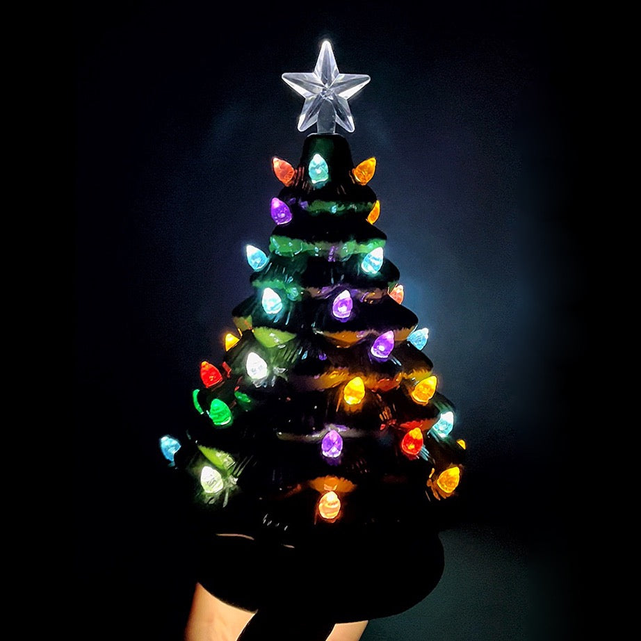 Lighted LED Christmas Tree Lit Up