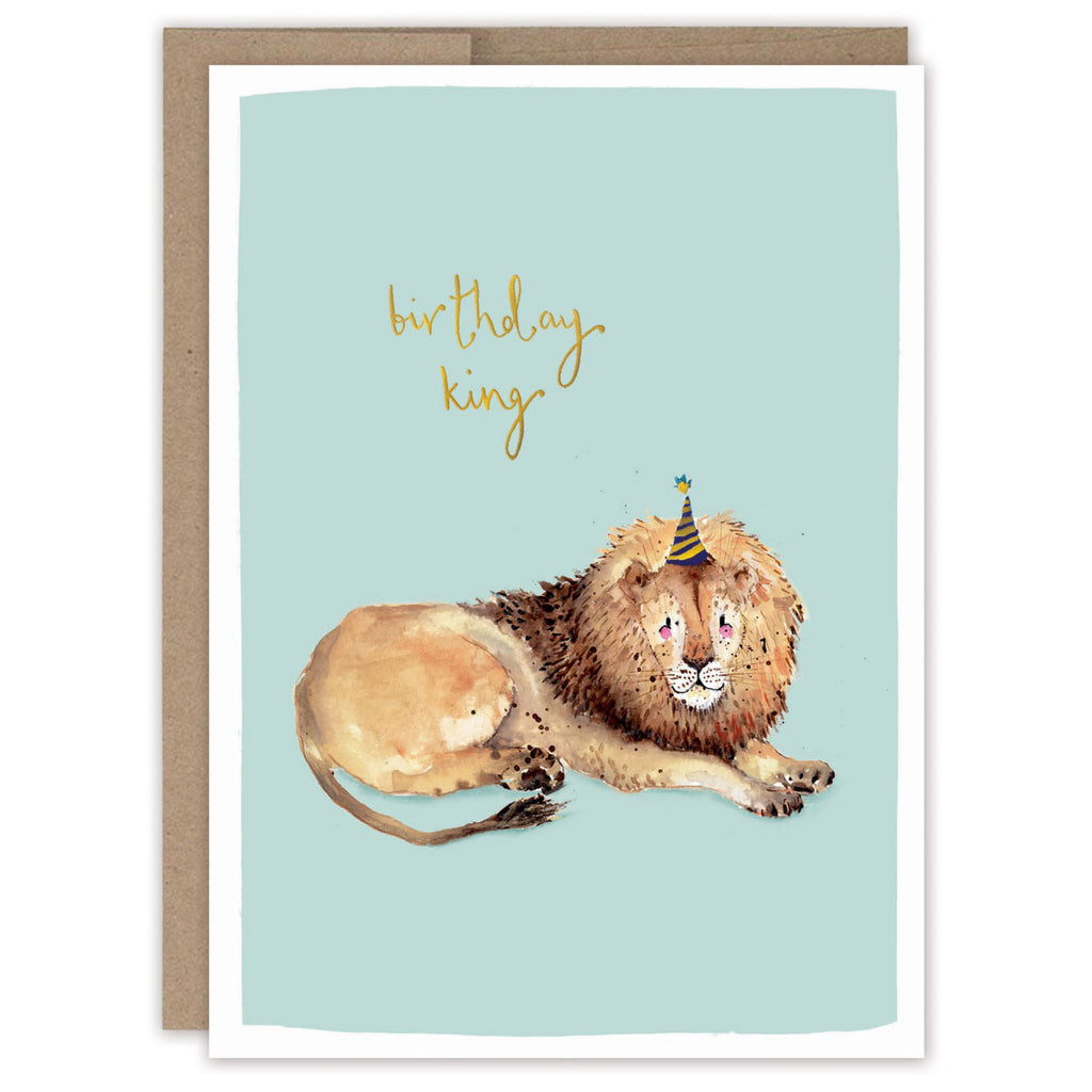 Lion Birthday King Card.