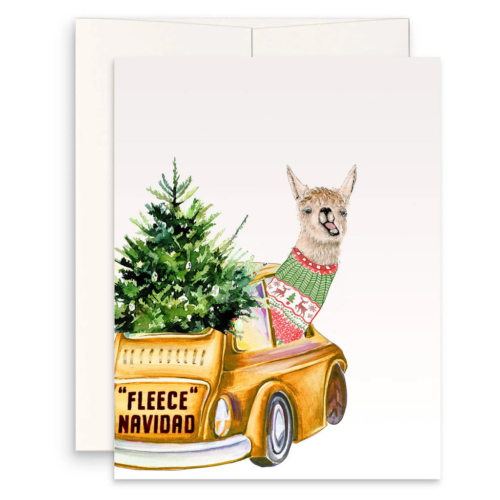 Llama Fleece Navidad Card